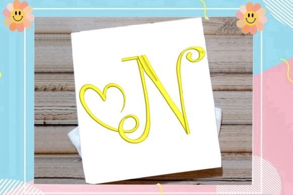 Beautiful Monogram N Letter Heart Review