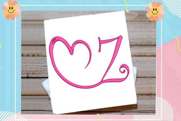 Beautiful Monogram Z Letter Heart Review for Apparel Embroidery