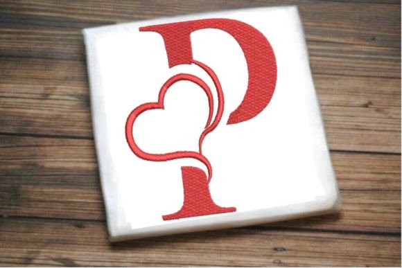 Beautiful P Letter Heart Alphabet Review for Boutique Sweatshirt Embroidery