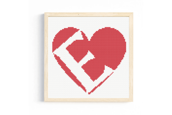 E Monogram in Heart Cross Stitch Pattern Review