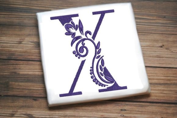 Elegant Illustrated X Letter for Boutique Embroidery
