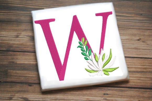 Elegant Touch with W Letter Decorative Greenery Alphabet Monogram