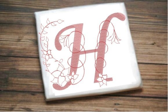 H Letter Vine Monogram Flower Review for Real Embroidery Projects