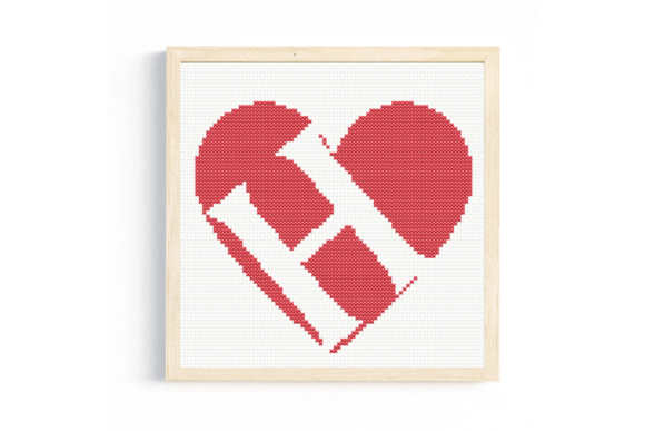 H Monogram in Heart Cross Stitch Pattern Review