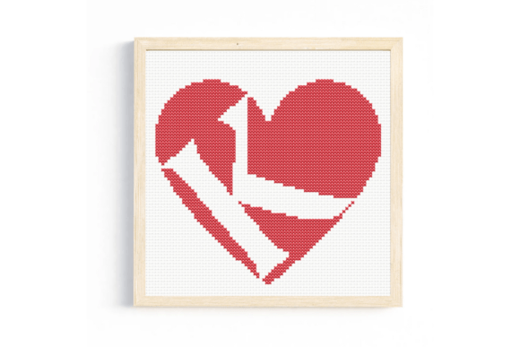 K Monogram in Heart Cross Stitch Pattern Review