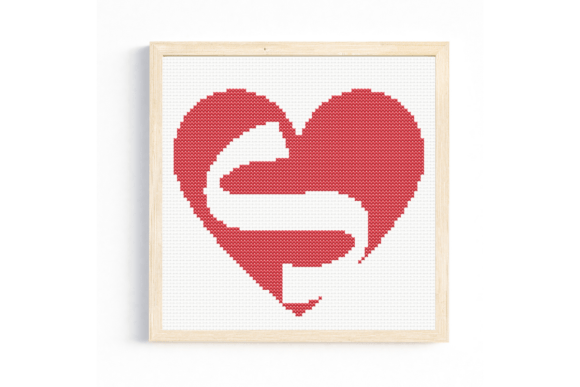 S Monogram in Heart Cross Stitch Pattern Review